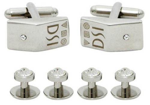 Set butoni argintii cu logo DSI