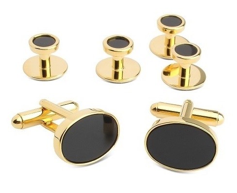 Set butoni negru/auriu