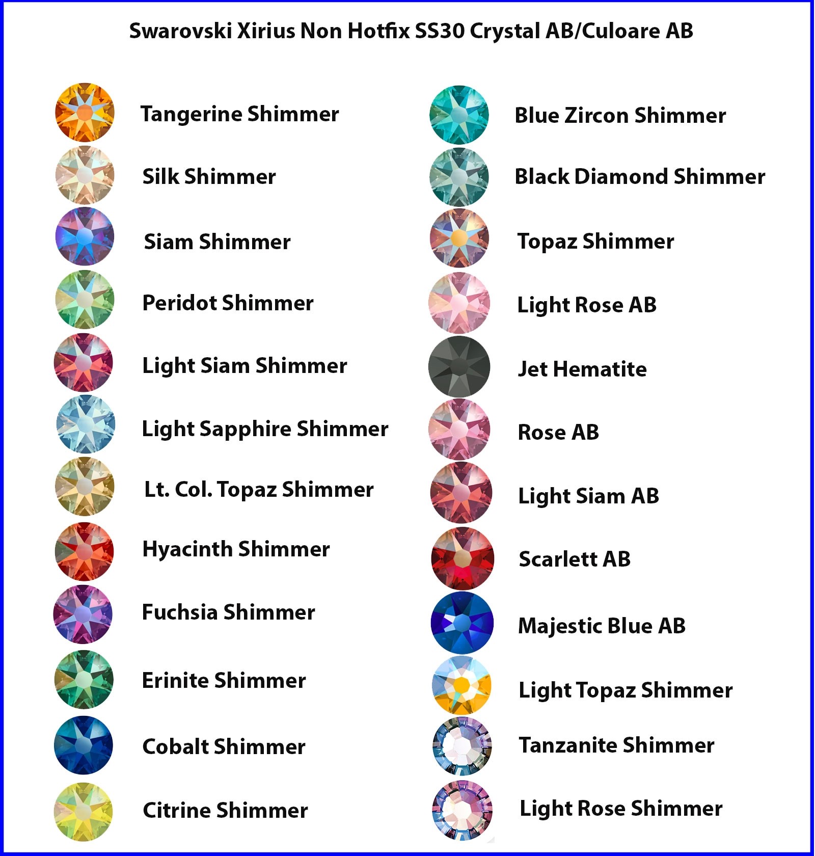 Swarovski Xirius Non Hotfix SS30 Crystal AB/Culoare AB