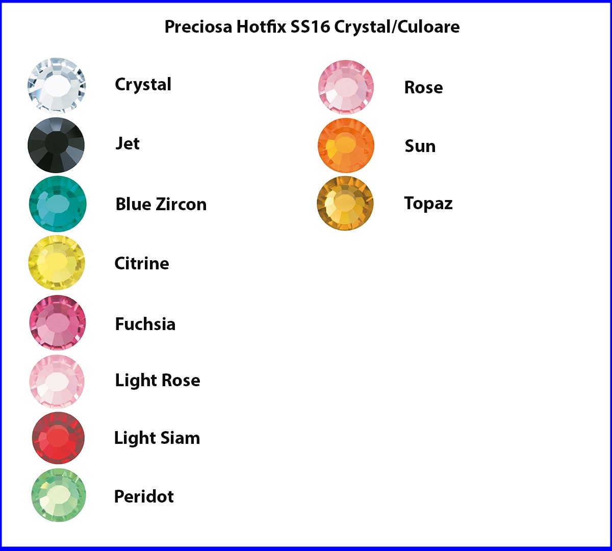Preciosa Hotfix SS16 Culoare/Crystal