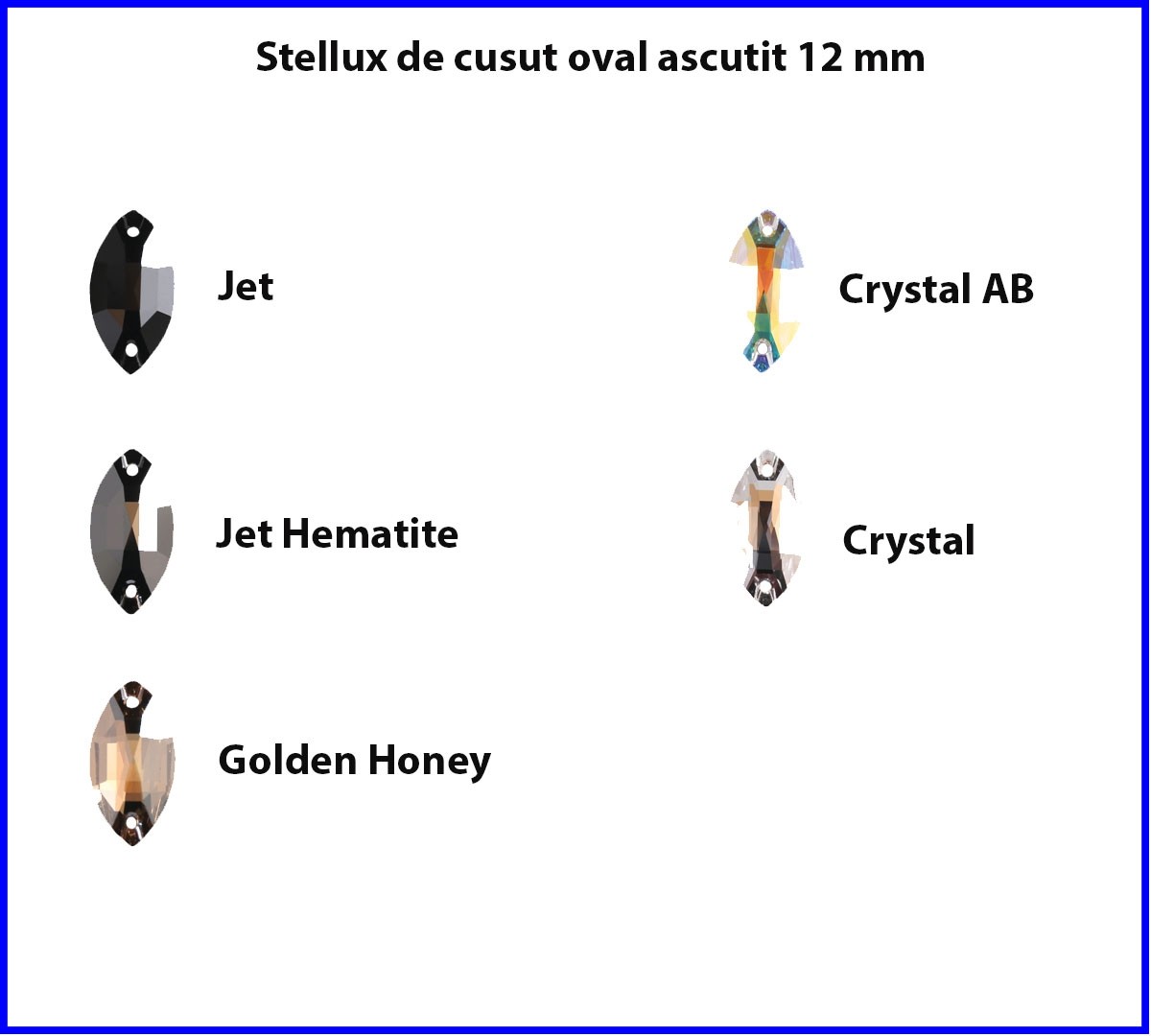 Stellux de cusut Oval Ascutit 12mm