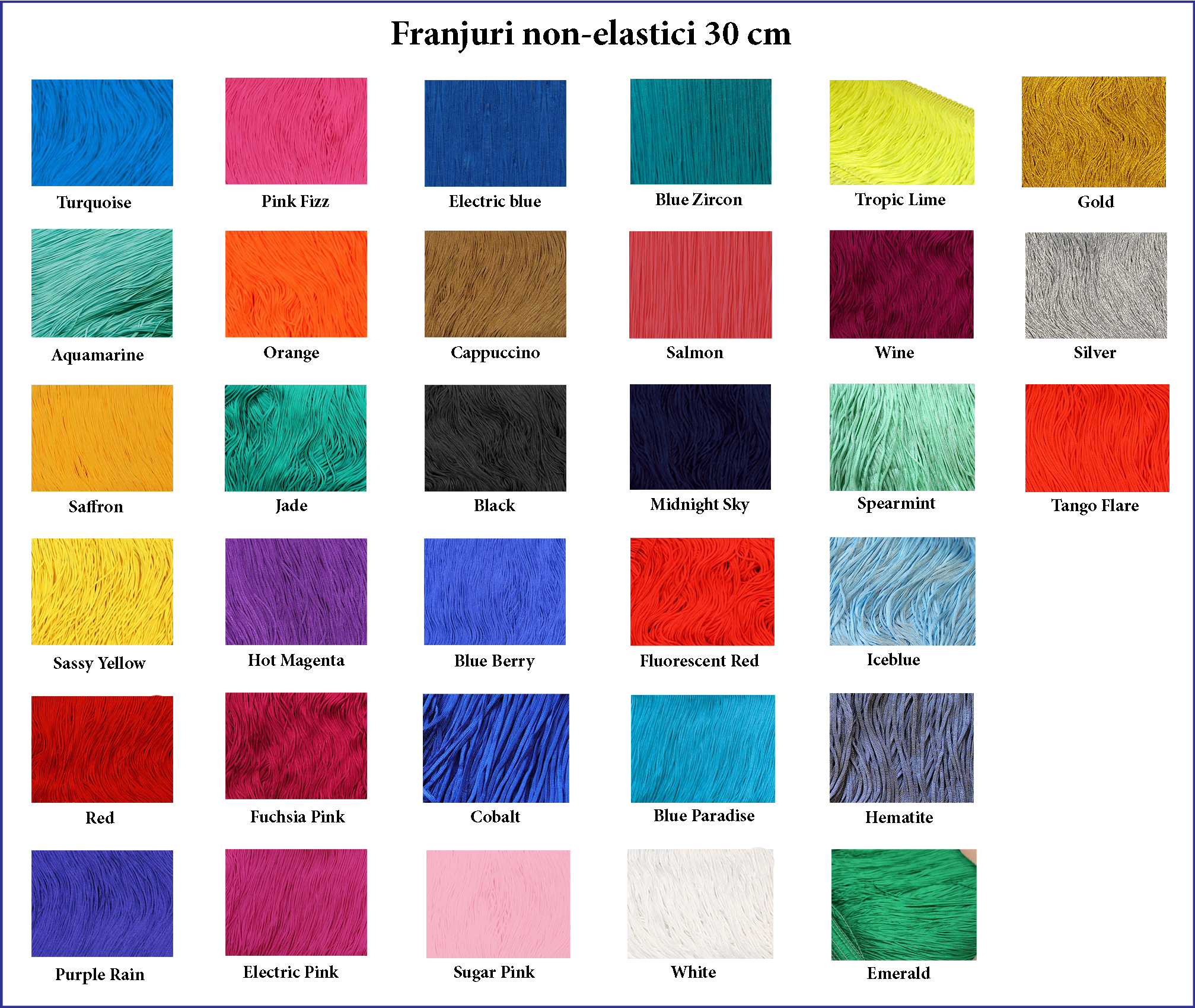 Franjuri non-elastici 30 cm Chrisanne