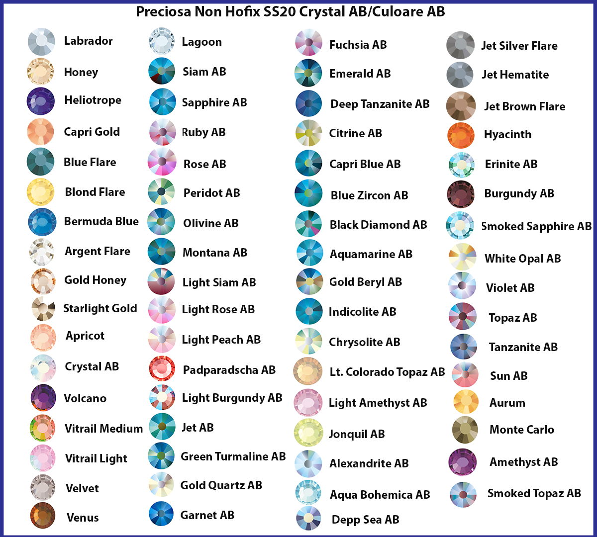 Preciosa Non Hotfix SS20 Culoare AB/Crystal AB
