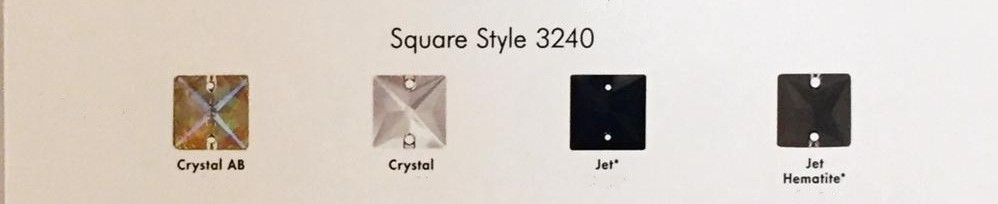 Swarovski de cusut patrat 16mm