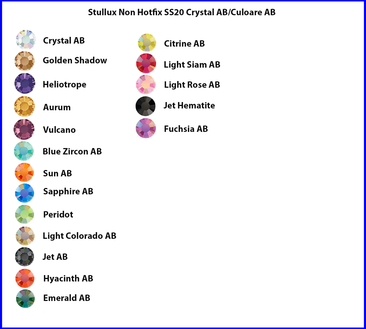 Stellux Non Hotfix SS20 Crystal AB/Culoare AB