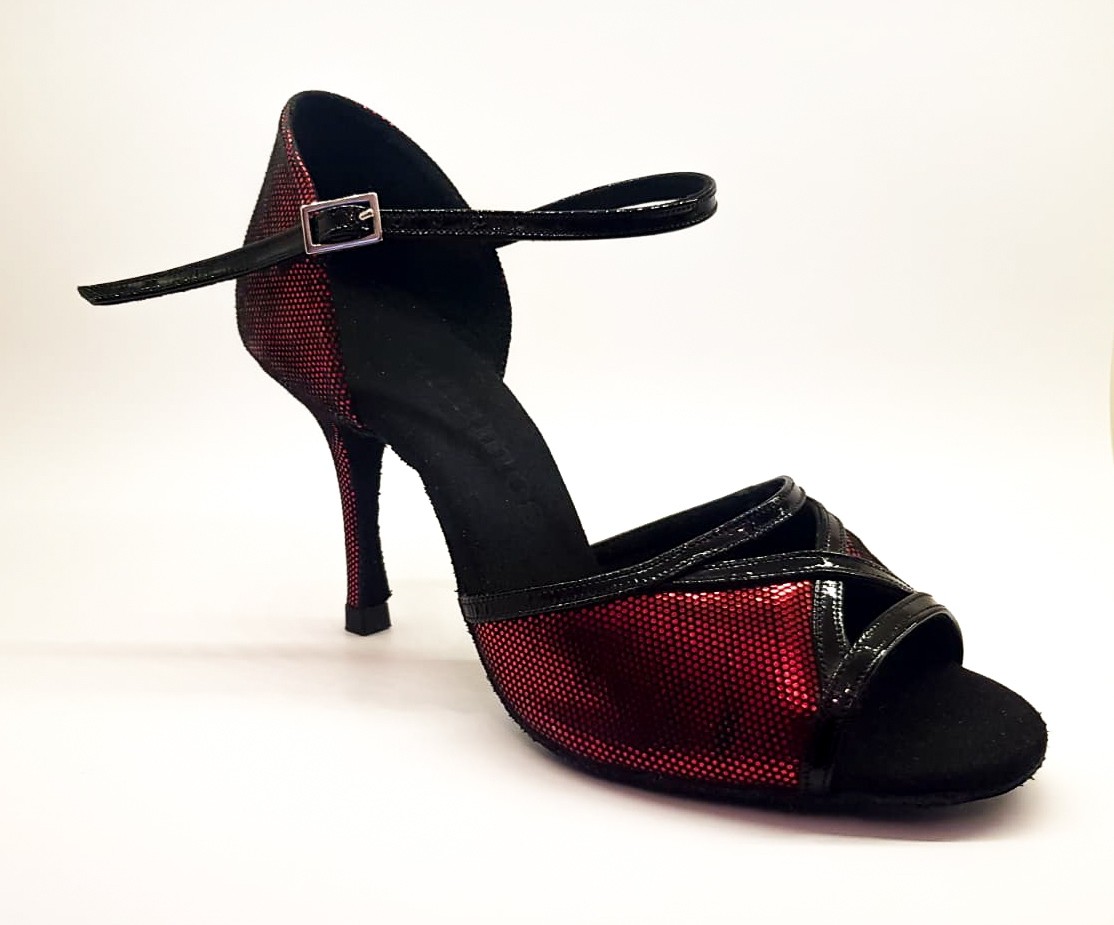 Pantofi tango Rummos Rosu & Negru, toc 8 cm, marimea 37