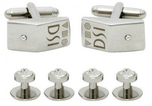 Set butoni argintii cu logo DSI