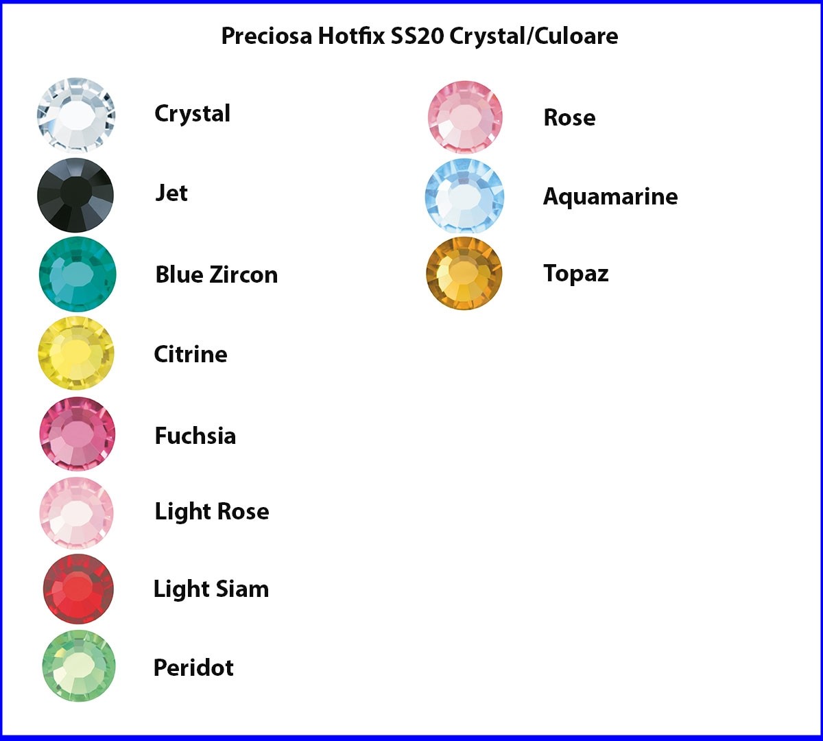 Preciosa Hotfix SS20 Culoare/Crystal