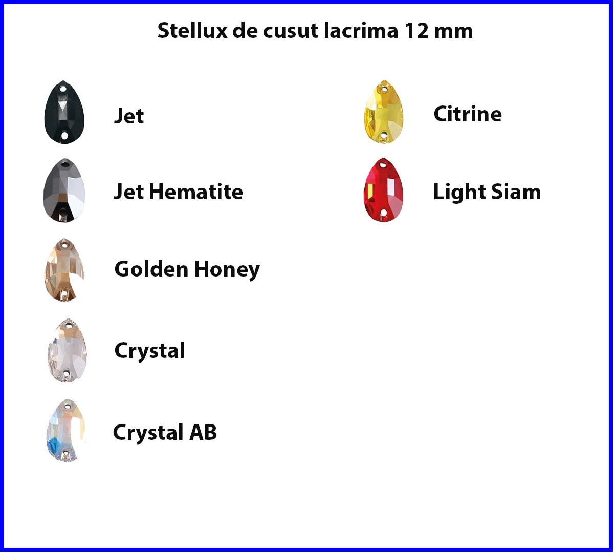 Stellux de cusut Lacrima 12mm