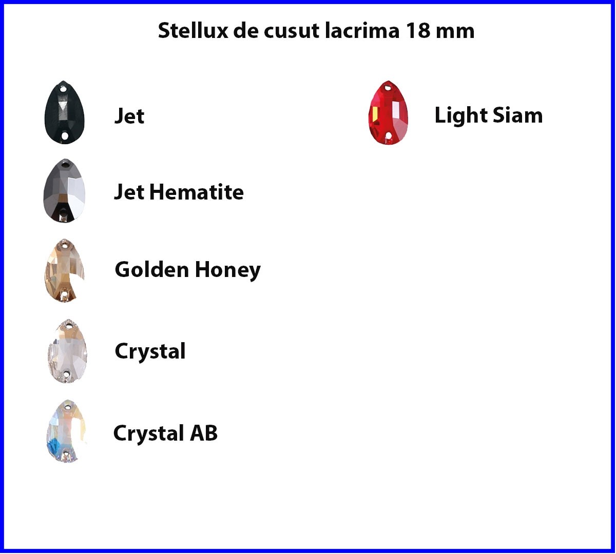 Stellux de cusut Lacrima 18mm