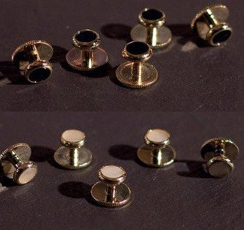 Dress studs x 5 silver white 