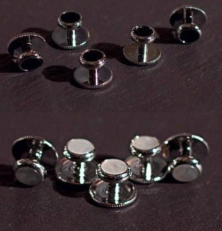 Dress studs x 5 silver white 