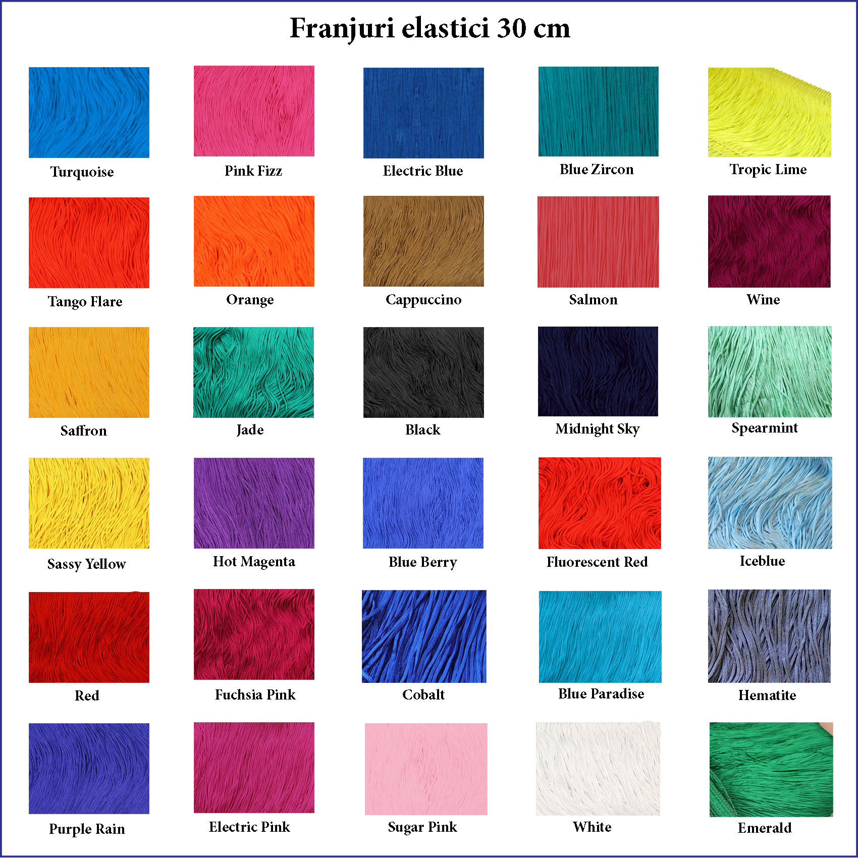 Franjuri elastici 30 cm Chrisanne