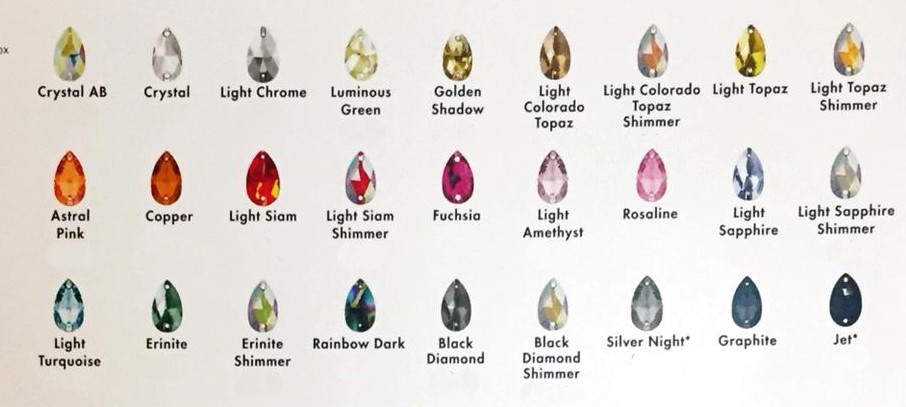 Swarovski de cusut lacrima 12mm