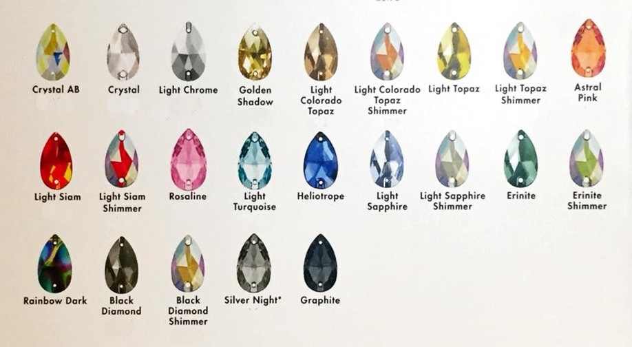 Swarovski de cusut lacrima 18mm