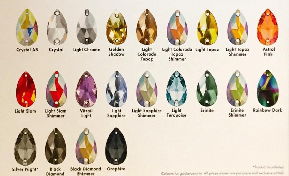 Swarovski de cusut lacrima 28mm