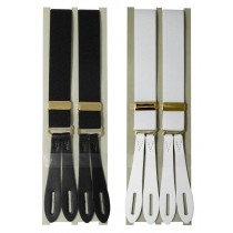 Designer braces leather end white 