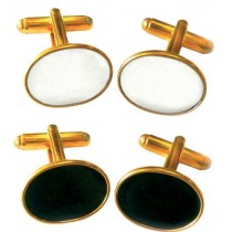 Cufflinks pair gold shell 