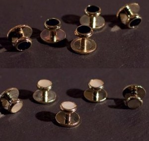 Dress studs x 5 silver white 